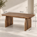 Dimensions de la table basse Haldor : 120 cm de long, 60 cm de large et 51 cm de haut