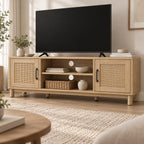 Meuble TV Alva 135 cm fermé avec télévision noire