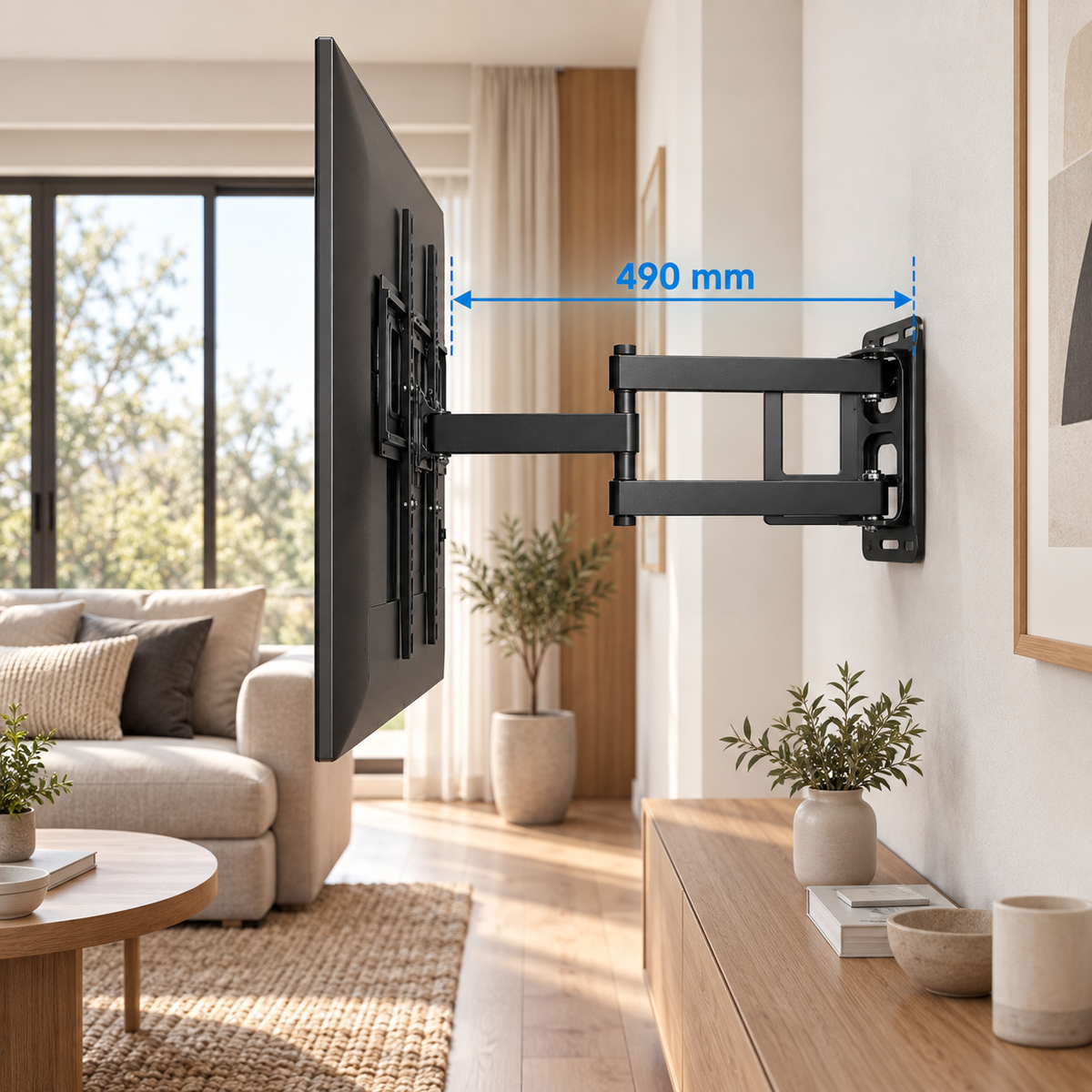 Support TV mural articulé Eirik 26–55" - orientable et inclinable