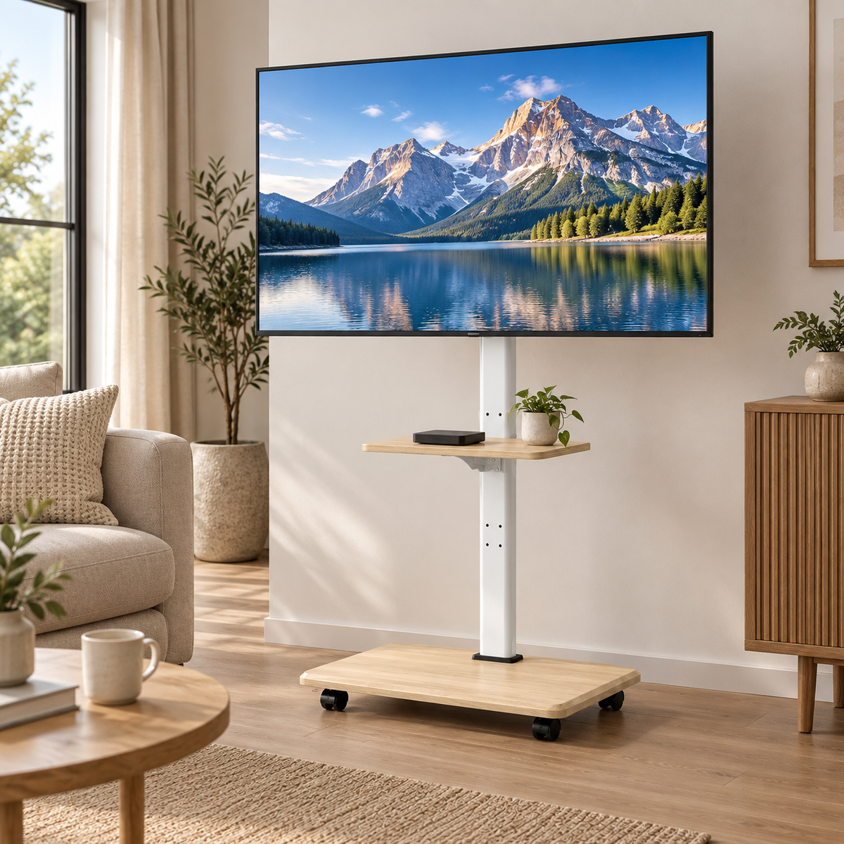 Support TV mobile sur roulettes Elrik – 32 à 70"