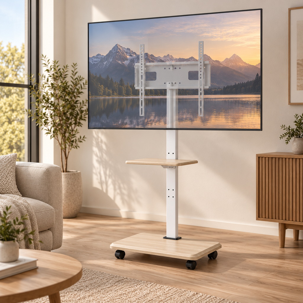 Support TV mobile sur roulettes Elrik – 32 à 70"