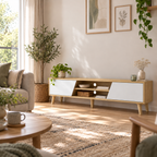 Meuble TV Eira 150 cm fermé avec sans télévision