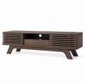 Meuble TV Roven 150 cm – Bois foncé à lames