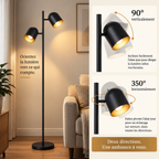 Deux abat-jour orientables du lampadaire Eldrik
