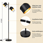Dimensions du lampadaire double Eldrik hauteur 145 cm