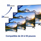 Dimensions et compatibilité pouces du support TV mural Aksel
