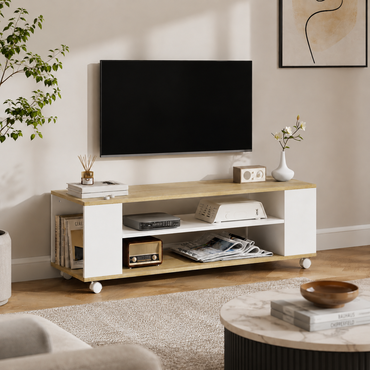 Meuble TV Noren avec roulettes