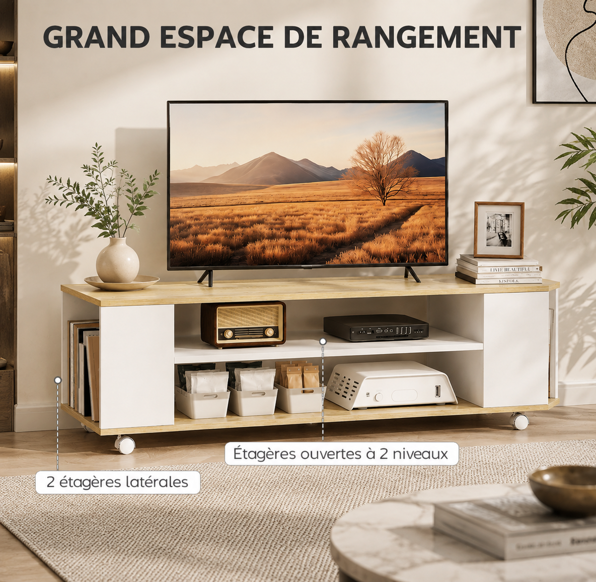 Meuble TV Noren 120 cm – meuble de rangement