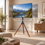 Support TV trépied Soren avec rotation gauche droite de 18 degrés