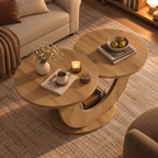 Structure incurvée en U de la table basse Elvane fabriquée en MDF avec finition effet bois