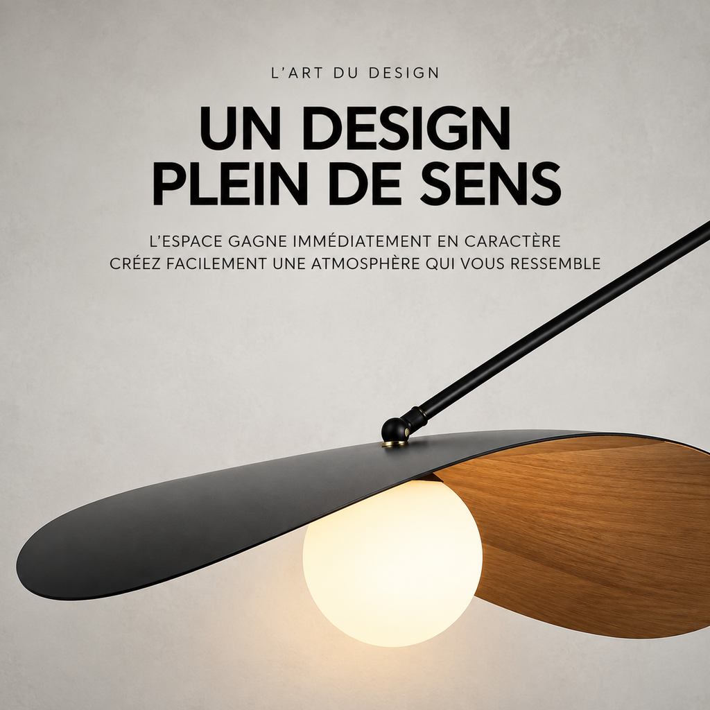 Abat-jour sculptural en forme de feuille du lampadaire Kaiven