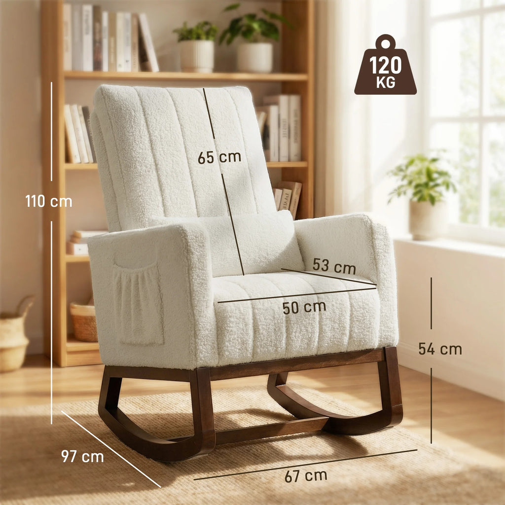 Dimensions du fauteuil à bascule Eira crème