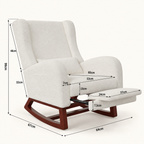 Dimensions communiquées du fauteuil à bascule Avelin blanc
