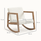 Dimensions du fauteuil à bascule Svelin blanc crème