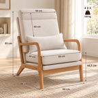 Dimensions du fauteuil Elyna crème 64 x 86 x 93 cm