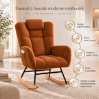 Détail du tissu teddy bouclé et de l'assise rembourrée fauteuil Maelis