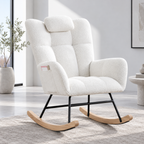 fauteuil à bascule Maelis blanc décor hiver