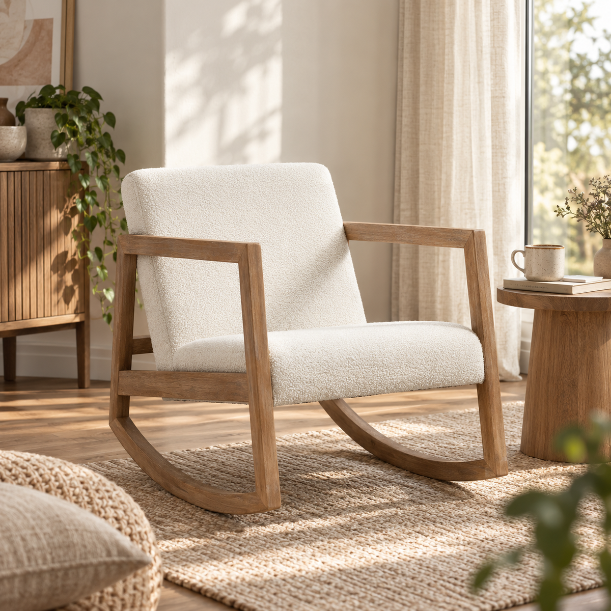 Fauteuil Svelin créant un coin chaleureux dans un salon contemporain