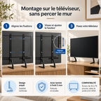 Installation du support TV de table Toren directement sur le téléviseur sans percer le mur