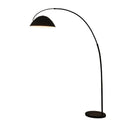 Lampadaire arqué Noren noir en métal fond blanc