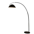 Lampadaire arqué Noren noir en métal fond blanc