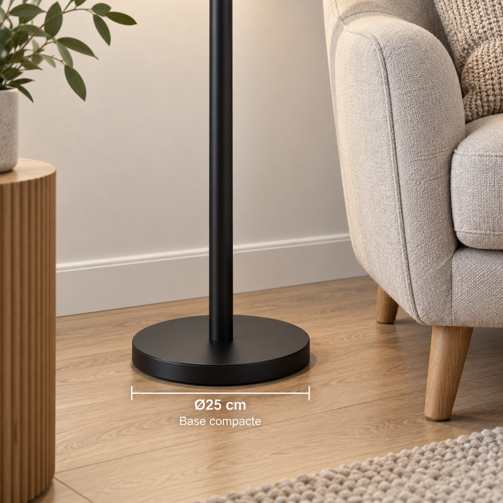 Base ronde noire de 25 cm du lampadaire Elira
