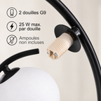 Douilles G9 du lampadaire Elira à double globe