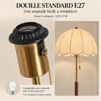 Douille E27 et détail du lampadaire Nélia