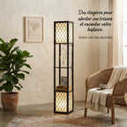 Détail du motif géométrique noir du lampadaire Soren