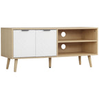 Meuble TV Halen 110 cm blanc et bois sur fond blanc