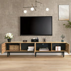 Meuble TV Kael avec trois rangements ouverts et niche centrale