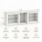 Dimensions et charges du meuble TV Lysen 160 cm