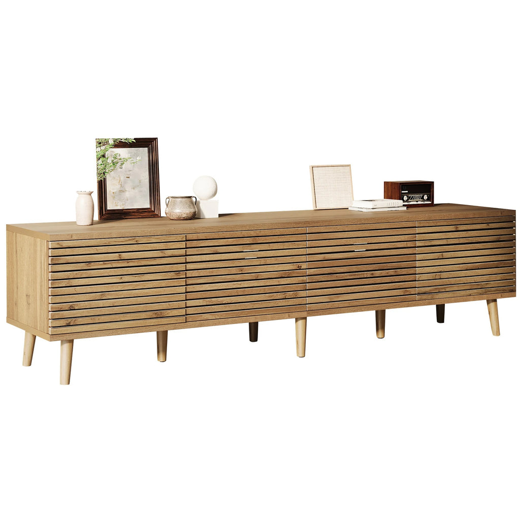Meuble TV Norell 180 cm à quatre portes fond blanc
