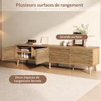 Six espaces de rangement organisés à l'intérieur du meuble TV Norell