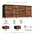 Dimensions et caractéristiques du meuble Commode TV Ryden 160 cm
