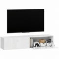 Meuble TV suspendu Lysen 140 cm blanc sur fond blanc