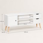 Dimensions et charges du meuble TV Svelen 120 cm 