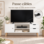 Niches et passe-câble du meuble TV Svelen