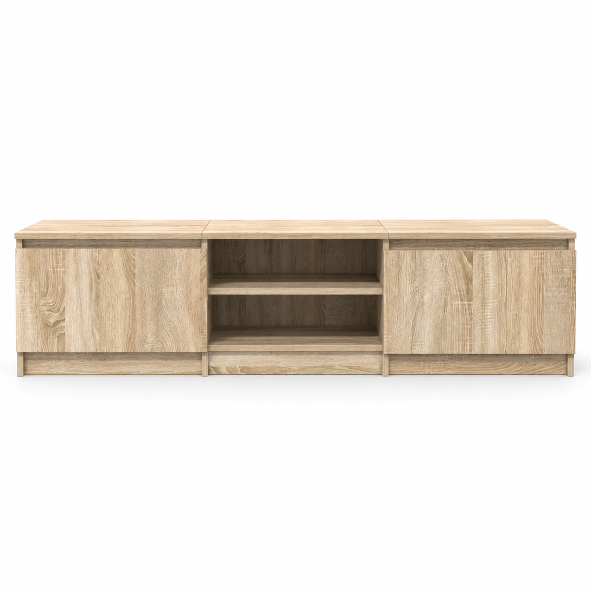 Meuble TV Viken 140 cm en chêne Sonoma sur fond blanc