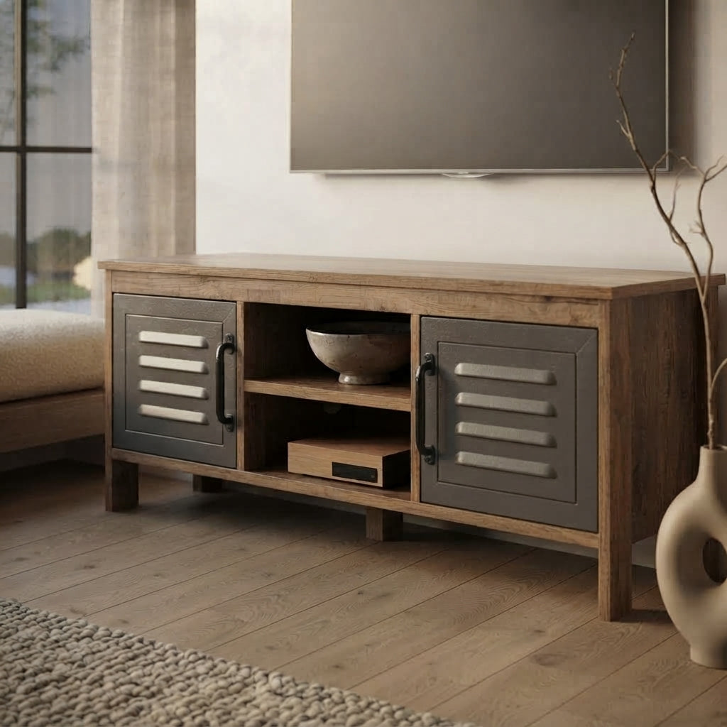 meuble TV Elvar style industriel salon moderne