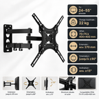 Dimensions et compatibilité VESA du support TV mural Aksel