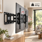 Support TV mural articulé Arven avec charge maximale de 50 kg