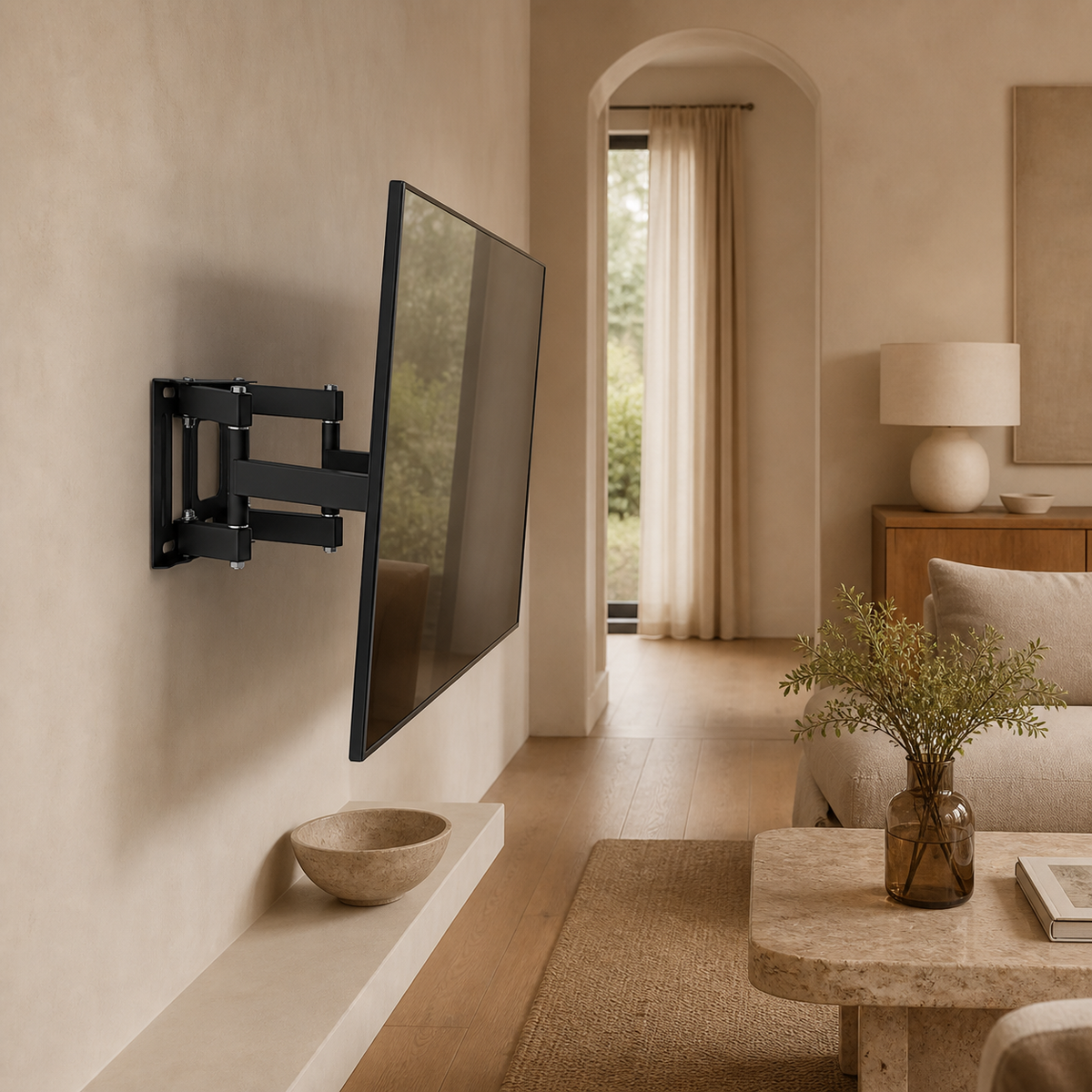 Support TV mural Arven double bras articulé