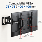 Support TV Arven compatible VESA 75x75 à 400x400 mm