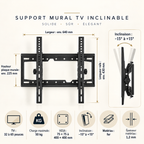 Dimensions et compatibilité VESA du support TV mural Keldor 32 à 65 pouces