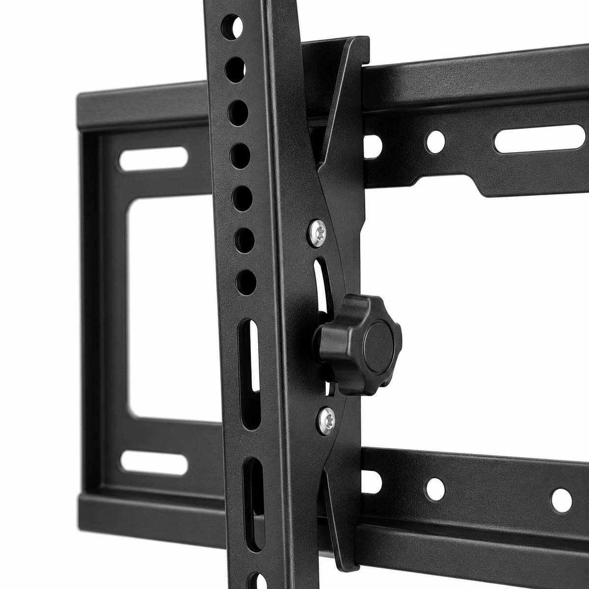 Vue arrière du support TV mural Keldor avec plaque murale et rails verticaux