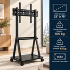 Support TV mobile Orvik compatible VESA 100 x 100 à 600 x 400 mm