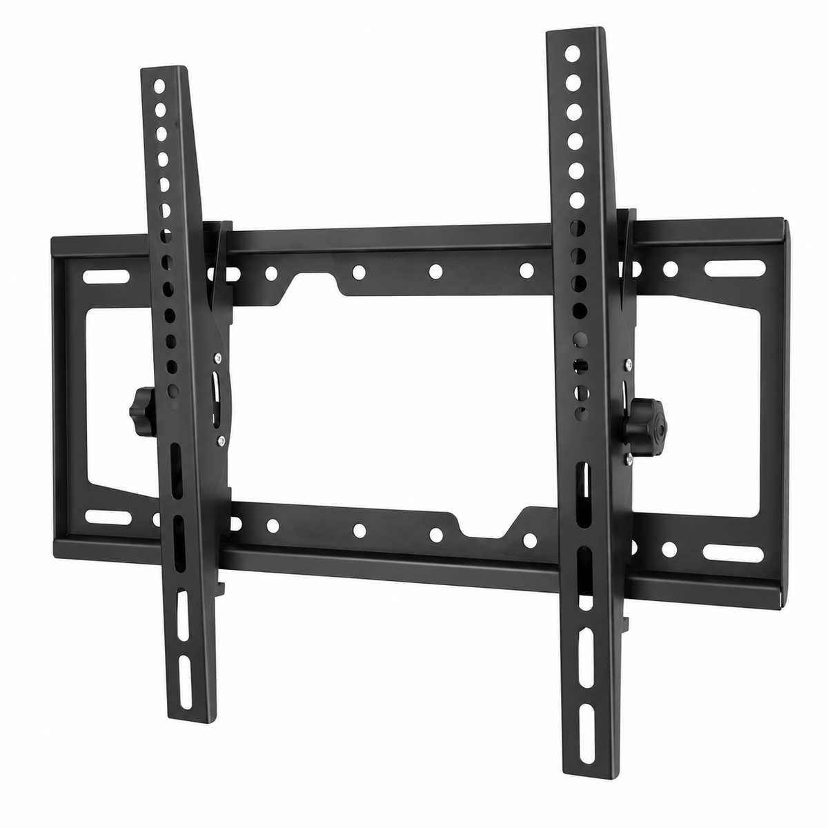 Support TV mural inclinable Keldor pour téléviseurs 32 à 65 pouces sur fond blanc