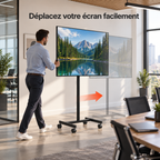 Support TV Noren mobile avec quatre roulettes pivotantes