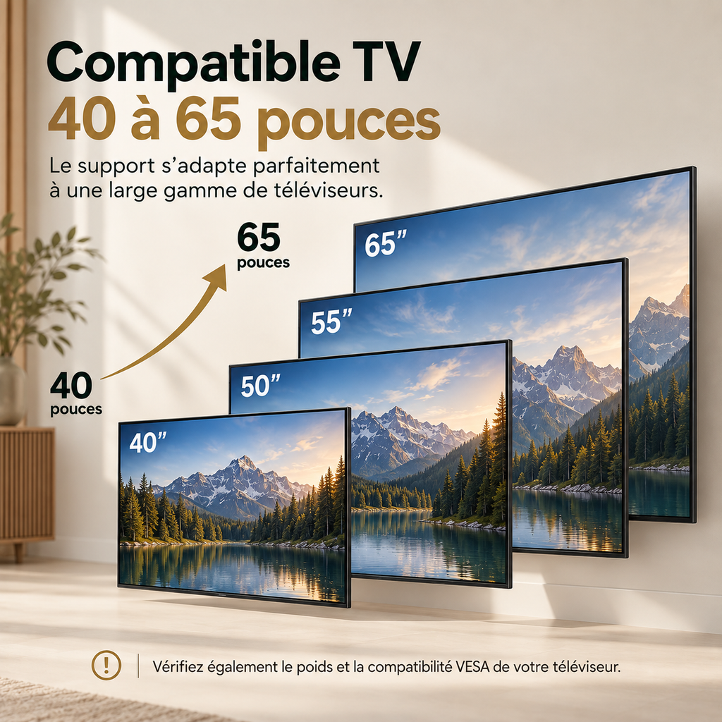 Support TV sur pied Soren compatible avec les écrans de 40 à 65 pouces